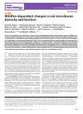 Cover page: Wildfire-dependent changes in soil microbiome diversity and function