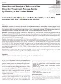 Cover page: Need for and Receipt of Substance Use Disorder Treatment Among Adults, by Gender, in the United States.