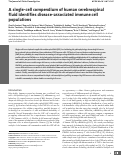 Cover page: A single-cell compendium of human cerebrospinal fluid identifies disease-associated immune cell populations.