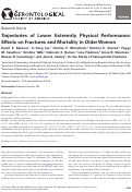 Cover page: Trajectories of Lower Extremity Physical Performance: Effects on Fractures and Mortality in Older Women