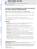 Cover page: The effect of the interdialytic interval on cognitive function in patients on haemodialysis