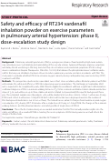 Cover page: Safety and efficacy of RT234 vardenafil inhalation powder on exercise parameters in pulmonary arterial hypertension: phase II, dose-escalation study design.