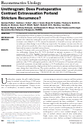 Cover page: Urethrogram: Does Postoperative Contrast Extravasation Portend Stricture Recurrence?