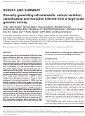 Cover page: Diversity-generating retroelements: natural variation, classification and evolution inferred from a large-scale genomic survey