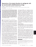 Cover page: Repression of beta-catenin function in malignant cells by nonsteroidal antiinflammatory drugs