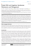 Cover page: Prader-Willi and Angelman Syndromes: Mechanisms and Management