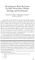 Cover page: Revisiting the Work We Know So Little About: Race, Wealth, Privilege, and Social Justice
