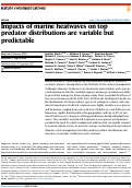 Cover page: Impacts of marine heatwaves on top predator distributions are variable but predictable