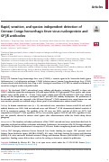 Cover page of Rapid, sensitive, and species-independent detection of Crimean Congo hemorrhagic fever virus nucleoprotein and GP38 antibodies