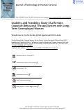 Cover page: Usability and Feasibility Study of a Remote Cognitive Behavioral Therapy System with Long-Term Unemployed Women