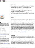 Cover page: Modular Brain Network Organization Predicts Response to Cognitive Training in Older Adults