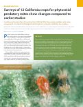 Cover page of Surveys of 12 California crops for phytoseiid predatory mites show changes compared to earlier studies