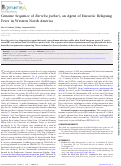 Cover page: Genome Sequence of Borrelia parkeri, an Agent of Enzootic Relapsing Fever in Western North America