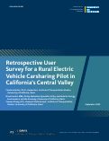 Cover page: Retrospective User Survey for a Rural Electric Vehicle Carsharing Pilot in California’s Central Valley
