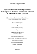 Cover page: Optimization of Microdroplet-based Techniques to Measure Mechanical Stresses in 3D Multicellular Systems