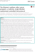 Cover page: The Women’s wellness after cancer program: a multisite, single-blinded, randomised controlled trial protocol