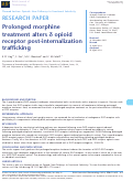 Cover page: Prolonged morphine treatment alters δ opioid receptor post‐internalization trafficking