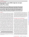 Cover page: Dysregulation of microRNA biogenesis and gene silencing in cancer