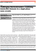 Cover page: Challenging thermodynamics: combining immiscible elements in a single-phase nano-ceramic