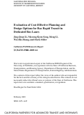 Cover page: Evaluation of Cost-Effective Planning and Design Options for Bus Rapid Transit in Dedicated Bus Lanes