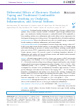 Cover page: Differential Effects of Electronic Hookah Vaping and Traditional Combustible Hookah Smoking on Oxidation, Inflammation, and Arterial Stiffness