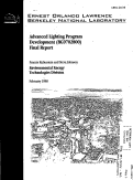 Cover page: Advanced Lighting Program Development (BG9702800) Final Report