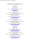 Cover page: Traffic Safety in Communities of Color