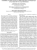 Cover page: Is Reliability of Cognitive Measures in Children Dependent on Participant Age? A Case Study with Two Large-Scale Datasets