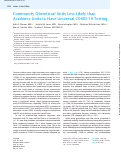 Cover page: Community Obstetrical Units Less Likely than Academic Units to Have Universal COVID-19 Testing