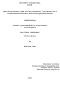 Cover page: Mental Health Disorders, Health Behaviors, and Attitudes Toward and the Use of Complementary and Alternative Medicine among Graduate Students