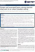Cover page: Hunger and associated harms among injection drug users in an urban Canadian setting