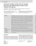Cover page: Systematic Analysis of Outcomes for Surgical Resection and Radiotherapy in Patients with Papillary Meningioma