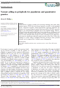 Cover page: Variant calling in polyploids for population and quantitative genetics