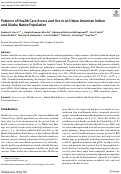 Cover page: Patterns of Health Care Access and Use in an Urban American Indian and Alaska Native Population.