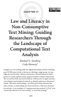 Cover page: Law and Literacy in Non-Consumptive Text Mining: Guiding Researchers Through the Landscape of Computational Text Analysis