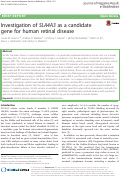 Cover page: Investigation of SLA4A3 as a candidate gene for human retinal disease