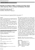 Cover page: Hepatitis B and Hepatocellular Carcinoma Screening Among Asian Americans: Survey of Safety Net Healthcare Providers