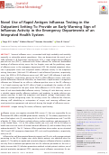 Cover page: Novel Use of Rapid Antigen Influenza Testing in the Outpatient Setting To Provide an Early Warning Sign of Influenza Activity in the Emergency Departments of an Integrated Health System.