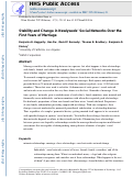 Cover page: Stability and change in newlyweds social networks over the first years of marriage.