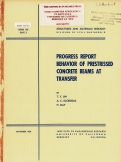 Cover page: Progress Report -- Behavior of Prestressed Concrete Beams at Transfer