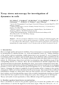 Cover page: X-ray stereo microscopy for investigation of dynamics in soil