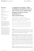 Cover page: Longitudinal changes in DNA methylation during the onset of islet autoimmunity differentiate between reversion versus progression of islet autoimmunity.