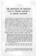 Cover page: The Definition of Virtuous Love in Le Morte D'arthur