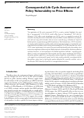 Cover page: Consequential Life Cycle Assessment of Policy Vulnerability to Price Effects