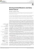 Cover page: Developmental Mutators and Early Onset Cancer