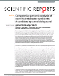 Cover page: Comparative genomic analysis of novel Acinetobacter symbionts: A combined systems biology and genomics approach.