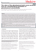 Cover page: The value of the glenohumeral joint cross-sectional area as a morphological parameter of glenohumeral osteoarthritis.