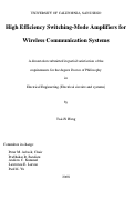 Cover page: High efficiency switching-mode amplifiers for wireless communication systems