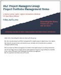 Cover page: DLF Project Managers Group - Project Portfolio Management Demo