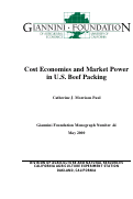 Cover page of Cost Economies and Market Power in U.S. Beef Packing